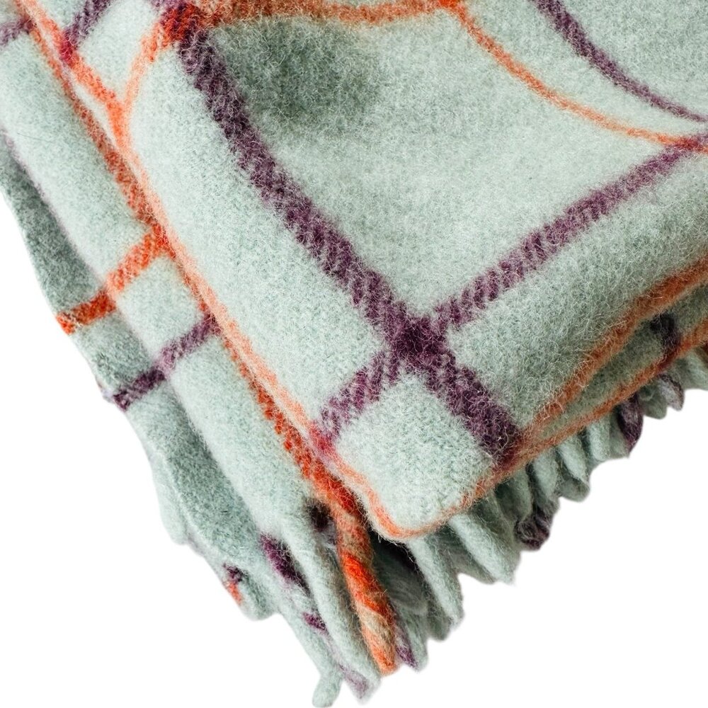 Faribault Woolen Mills + West Elm blanket throw 44”x 55” made in the USA Mint - Picture 5 of 8